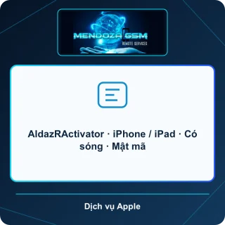 AldazRActivator · iPhone / iPad · Có sóng · Mật mã