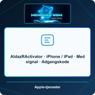 AldazRActivator · iPhone / iPad · Med signal · Adgangskode